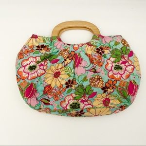 Vera Bradley Silk wooden handle bag